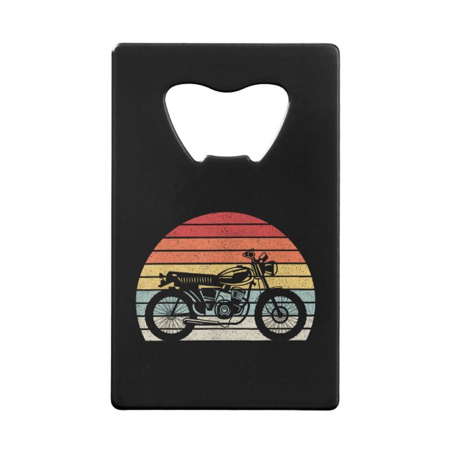 Vintage Retro Motorcycle Credit Card Bottle Opener (Front)