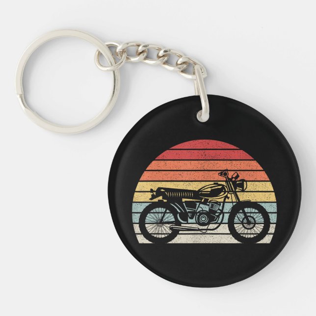 Vintage Retro Motorcycle Keychain (Front)