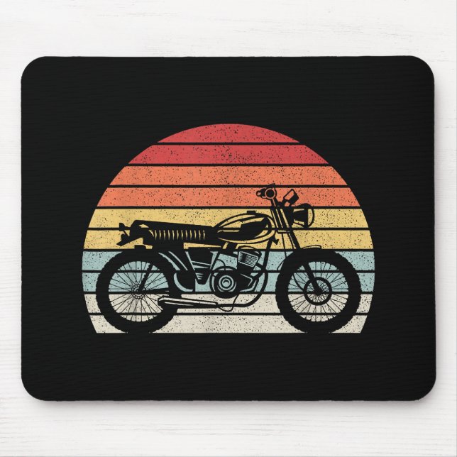 Vintage Retro Motorcycle Mouse Pad (Front)