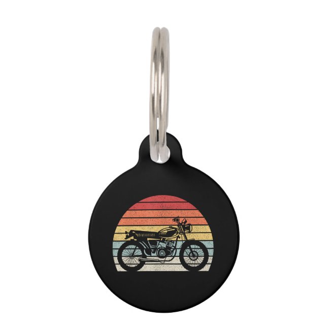 Vintage Retro Motorcycle Pet Tag (Front)
