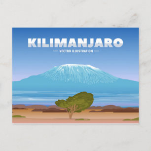 Vintage retro Mount Kilimanjaro Tanzania Africa Postcard