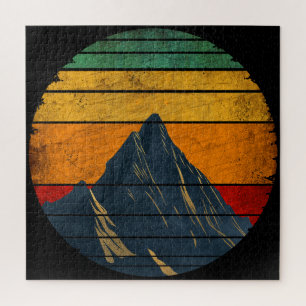 Vintage Retro Mountain Climbing Hiking Mountaineer Jigsaw Puzzle