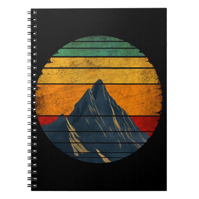 Vintage Retro Mountain Climbing Hiking Mountaineer Notebook (Front)