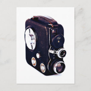 Vintage Retro Movie Camera Postcard