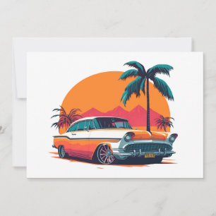 Vintage Retro Muscle Cars Low Rider Cool  Classic Holiday Card