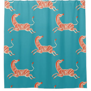 vintage retro neon colour Zebra illustration motif