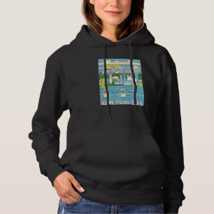 Vintage Retro New York City Skyline NY Manhattan Hoodie