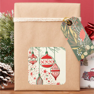 Vintage rétro Noël ampoules de Noël autocollant