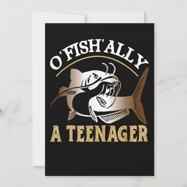 Vintage Retro O'Fishally A Teen Invitation (Front)
