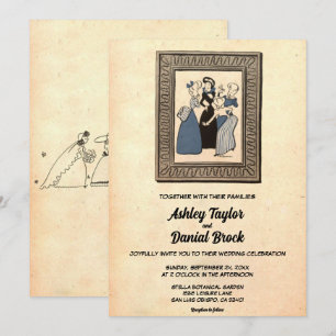 Vintage Retro Old Funny Comic Book Rustic Wedding Invitation