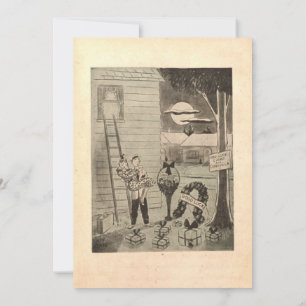 Vintage Retro Old Romantic Couple Rustic Wedding Invitation