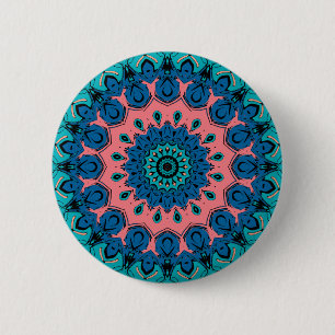 vintage retro ornamental mandala 2 inch round button