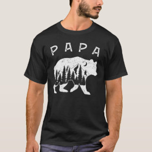 Vintage Retro Papa Bear Matching Family Boho Hippi T-Shirt
