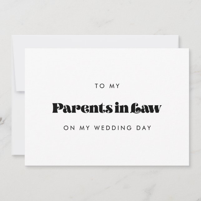 Vintage Retro Parents in law wedding day card (Front)