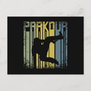 Vintage Retro Parkour Freerunning Postcard