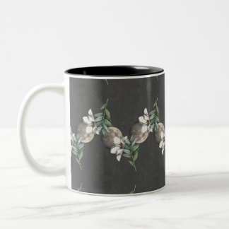 Vintage Retro Pattern Botanical Whimsical Two-Tone Coffee Mug