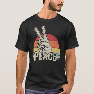 Vintage Retro Peace Sign Hippie Love T-Shirt