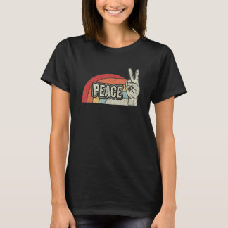 Vintage Retro Peace Sign Hippie Love T-Shirt