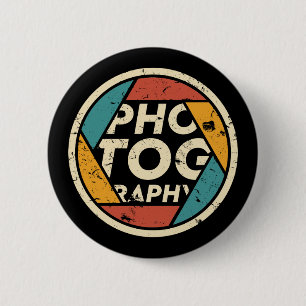 Vintage Retro Photographer Camera Aperture 2 Inch Round Button