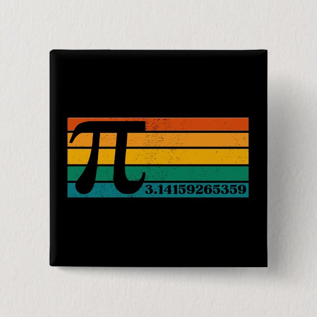 Vintage Retro Pi   Button (Front)