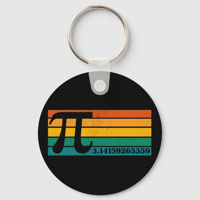 Vintage Retro Pi  Keychain (Front)