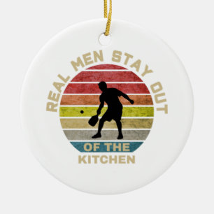 Vintage Retro Pickleball Funny Ceramic Ornament