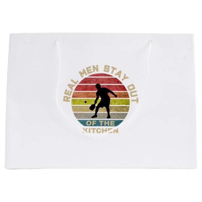 Vintage Retro Pickleball Funny Large Gift Bag (Front)