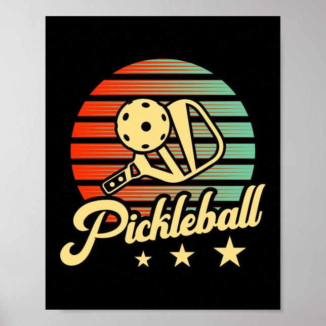 Vintage Retro Pickleball Poster (Front)