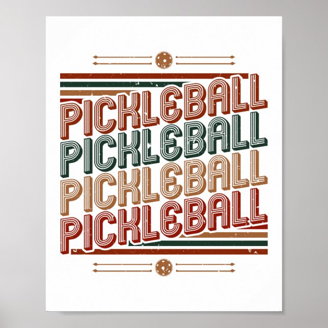 Vintage Retro Pickleball Poster (Front)