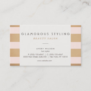 Vintage Retro Pink  Beauty Salon Business Card