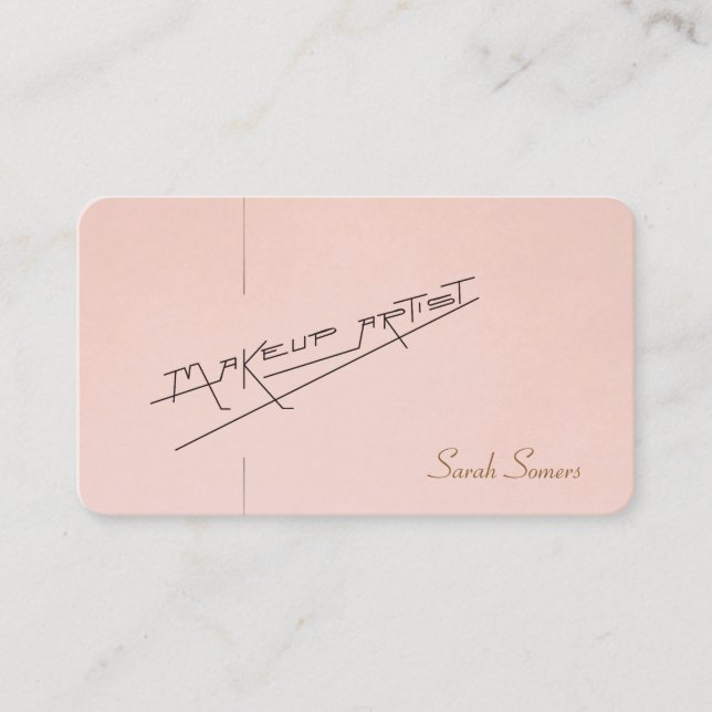 Vintage Retro Pink Makeup Artist Business Card (Front)