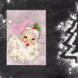 Vintage Retro Pink Santa Claus Christmas Postcard<br><div class="desc">This design may be personalized in the area provided by changing the photo and/or text. Or it can be customized by clicking Personalize this Template and then choosing the click to customize further option and delete or change the colour of the background, add text, change the text colour or style,...</div>