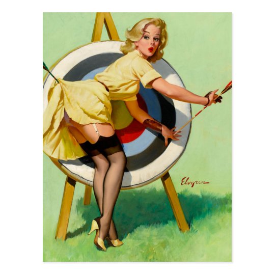 Vintage Retro Pinup Art Gil Elvgren Pin Up Girl Postcard Zazzle Ca