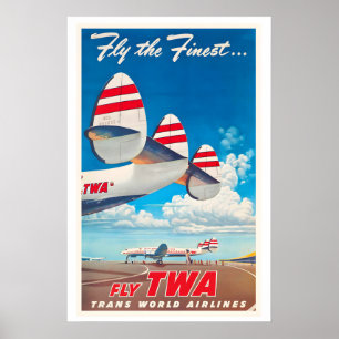 Vintage Retro Plane Airplane Airlines Vintage Poster