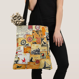 Vintage Retro Postcard Mix Tote Bag