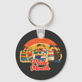 Vintage Retro Pride Month LGBTQ Celebration Keychain