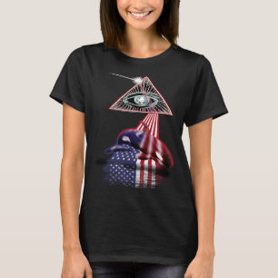 Vintage Retro Prism US Flag Cichlid T-Shirt