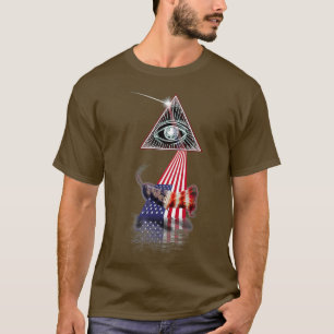 Vintage Retro Prism US Flag Grasshopper T-Shirt