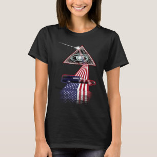 Vintage Retro Prism US Flag Hearse T-Shirt