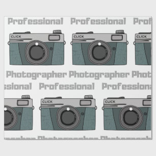 Vintage Retro Professional Photographer Camera Wrapping Paper