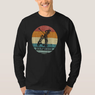 Vintage Retro Proud Golf Player Mom Sunset Silhoue T-Shirt