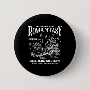 Vintage Retro Proud Member Of The Romantasy Reader 2 Inch Round Button