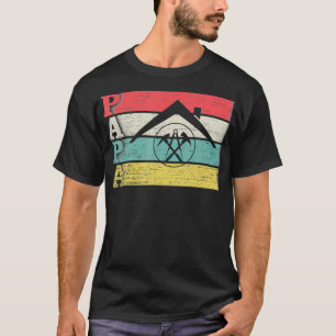 Vintage Retro Proud Roofer Papa Silhouette Distres T-Shirt