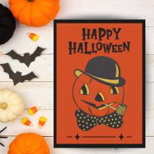 Vintage Retro Pumpkin with Pipe Custom Halloween