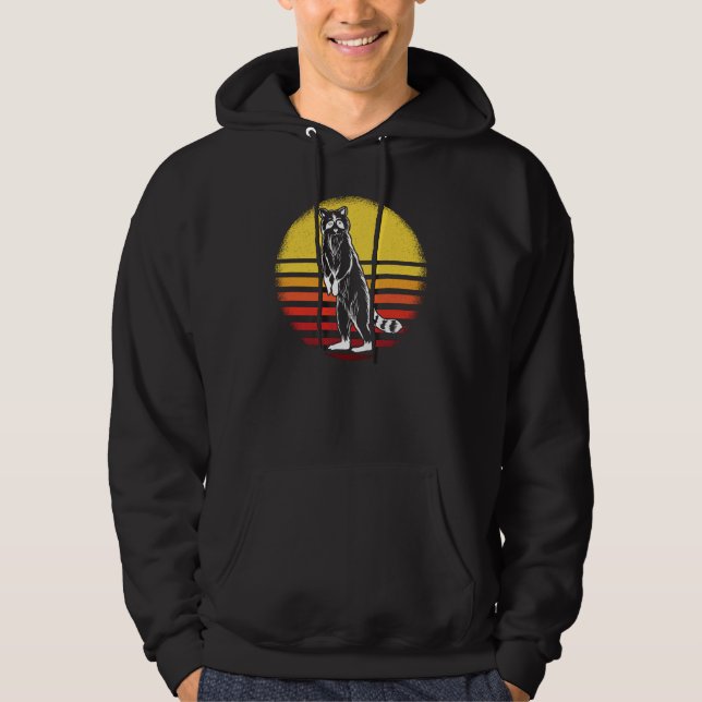 Vintage Retro Raccoon Hoodie (Front)