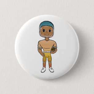 vintage retro rainbow football player ombre 2 inch round button