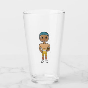 vintage retro rainbow football player ombre glass