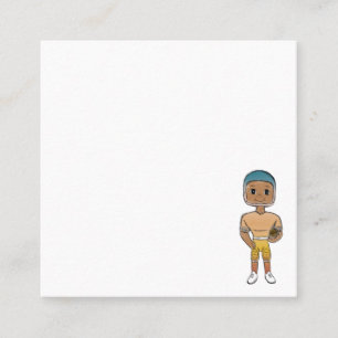 vintage retro rainbow football player ombre  square business card