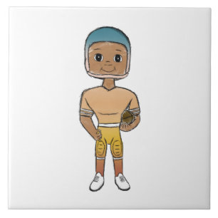 vintage retro rainbow football player ombre tile