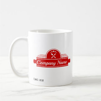 Vintage / Retro Red White Spoon & Fork Diner Logo Coffee Mug